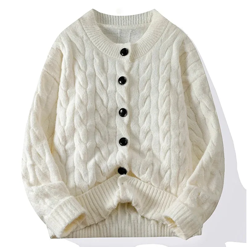 BRAIDED CABLE-KNIT CARDIGAN