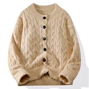 BRAIDED CABLE-KNIT CARDIGAN