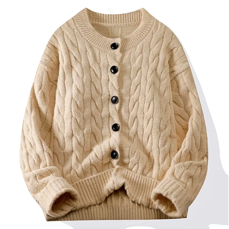 BRAIDED CABLE-KNIT CARDIGAN