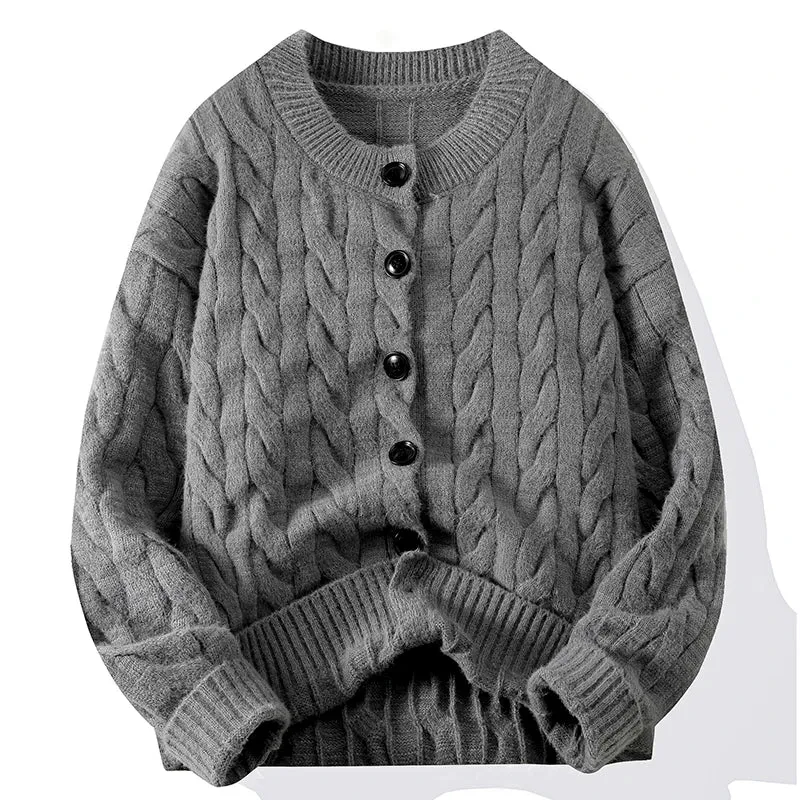 BRAIDED CABLE-KNIT CARDIGAN
