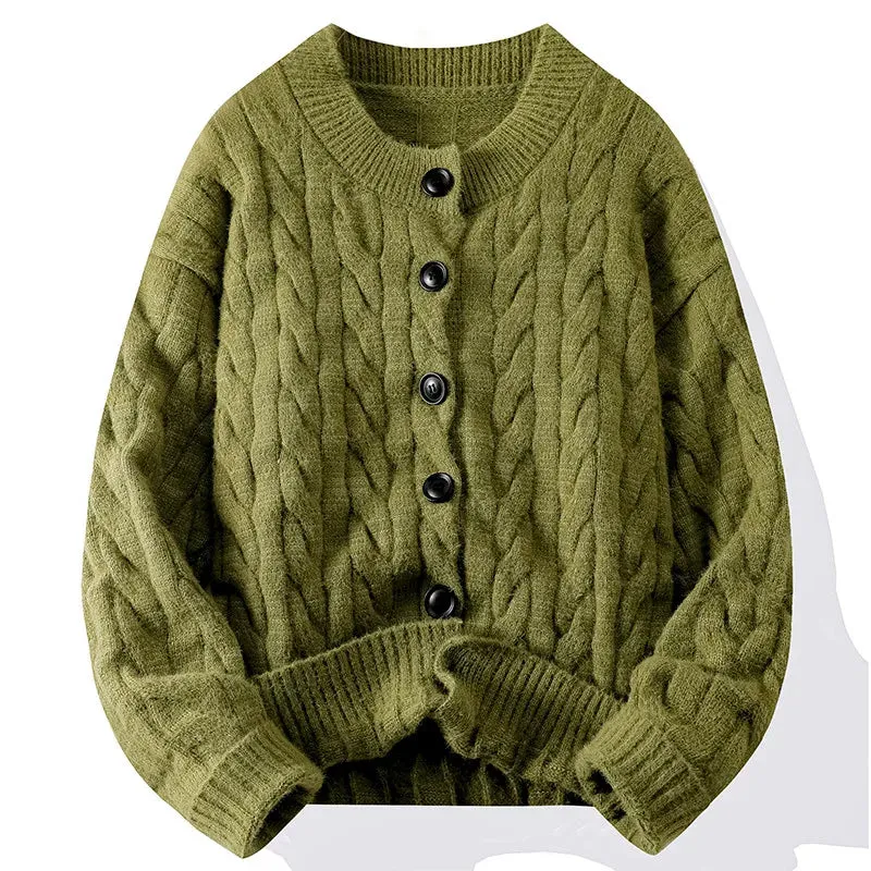 BRAIDED CABLE-KNIT CARDIGAN