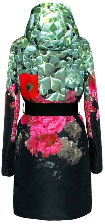 Floral Print Down-Fill Coat