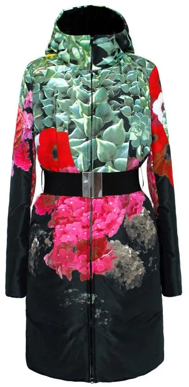 Floral Print Down-Fill Coat