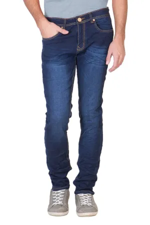KROSSSTITCH Men's Straight Fit Denim Dark Blue Jeans