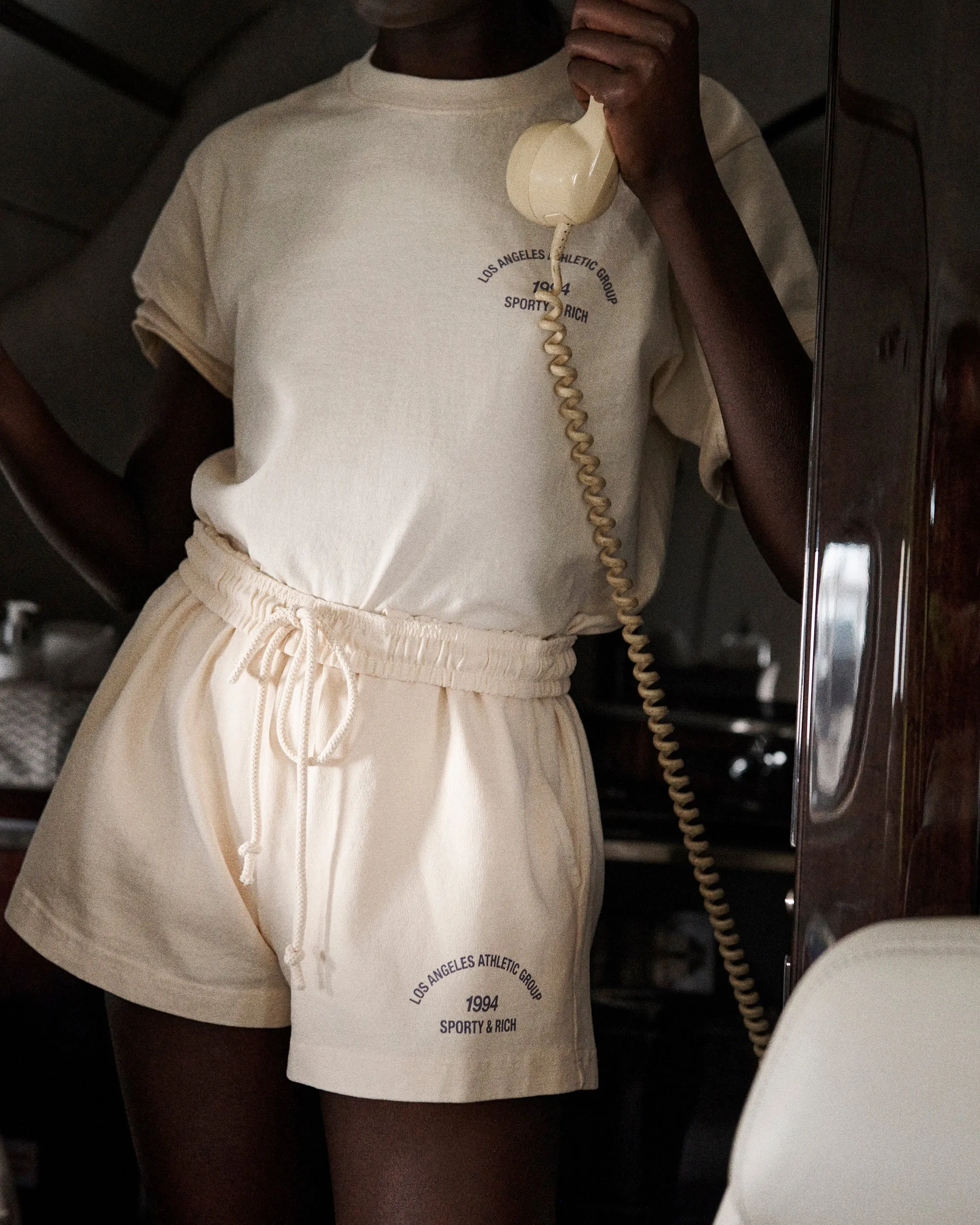 LA Athletic Group T-Shirt - Cream/Eggplant