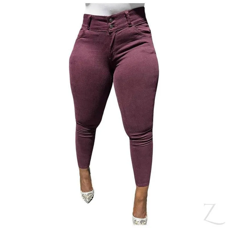 Ladies Super Skinny Super Stretchy Strong Denim Jeans | Plain | "Ibhuku"