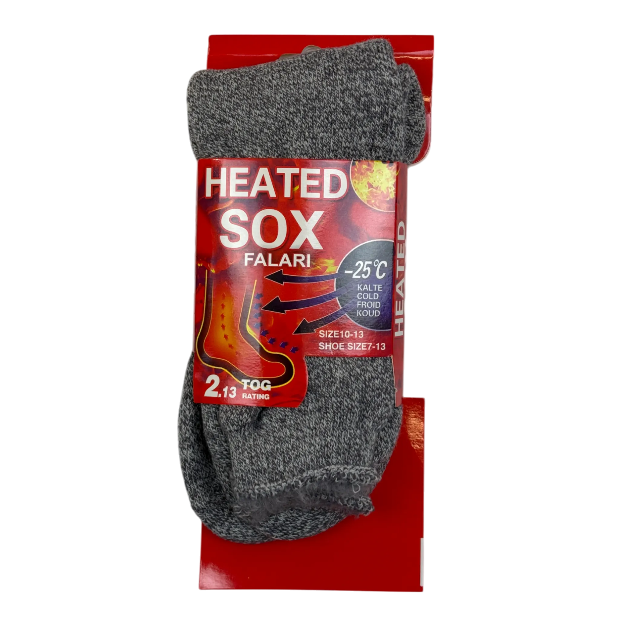 Mens 2.13 Tog Heated Fleece Lined Thermal Socks - Pack of 3