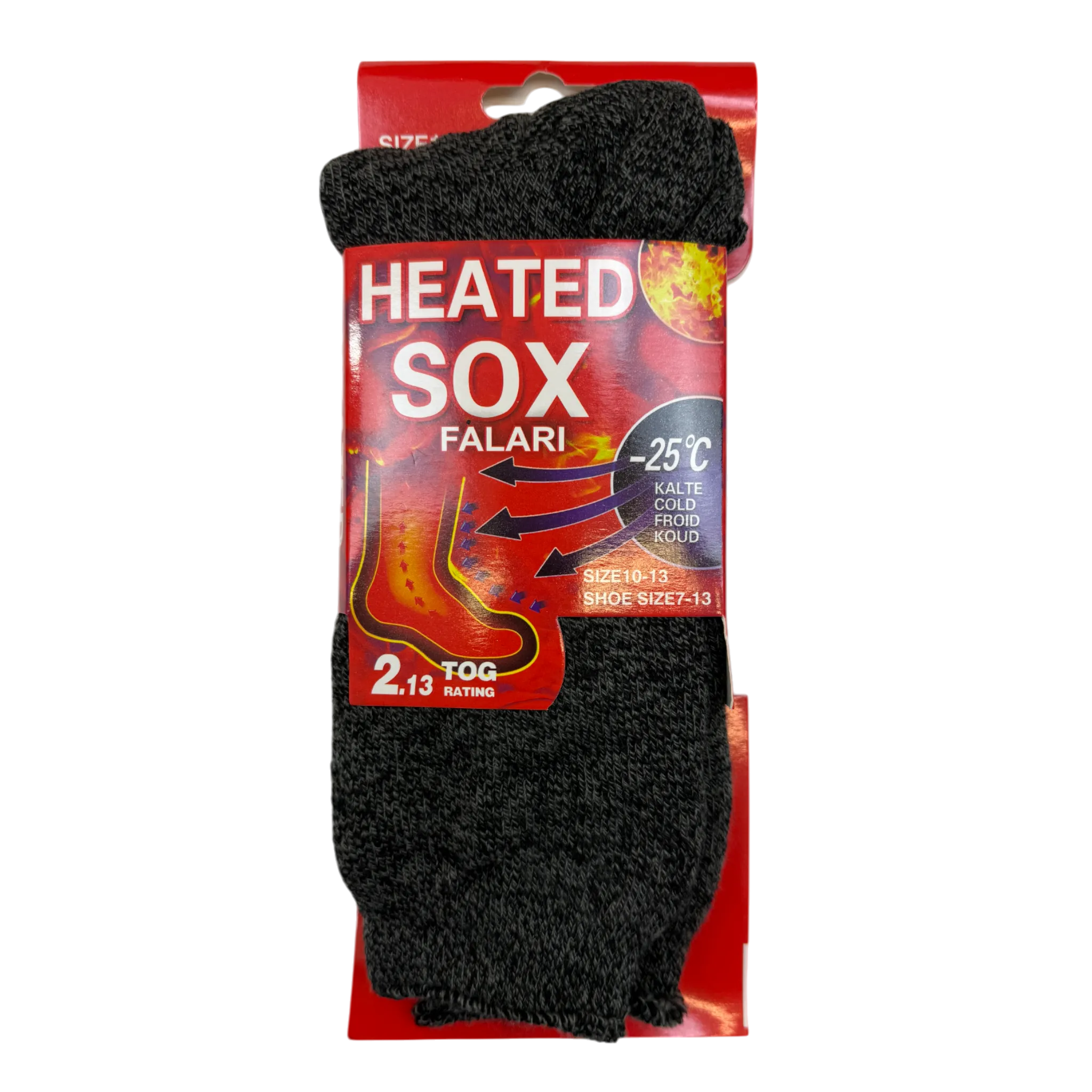 Mens 2.13 Tog Heated Fleece Lined Thermal Socks - Pack of 3